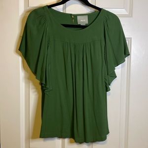 Anthropologie Maeve Green Blouse size small